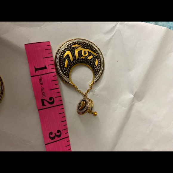 103)*Vintage* Rare damascene earrings - Picture 6 of 6